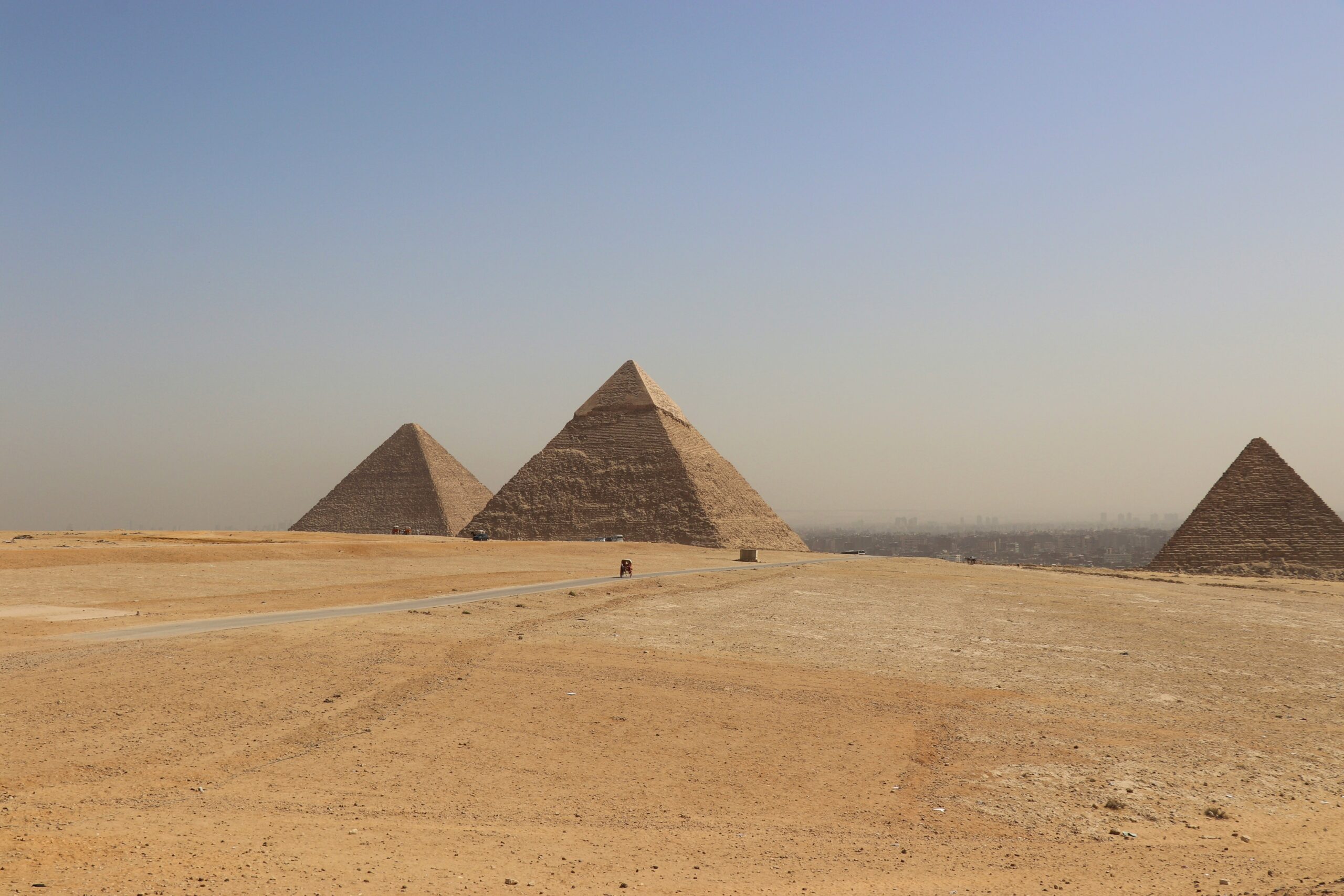 Great Pyramid and Sphinx with the Cairo skyline behind