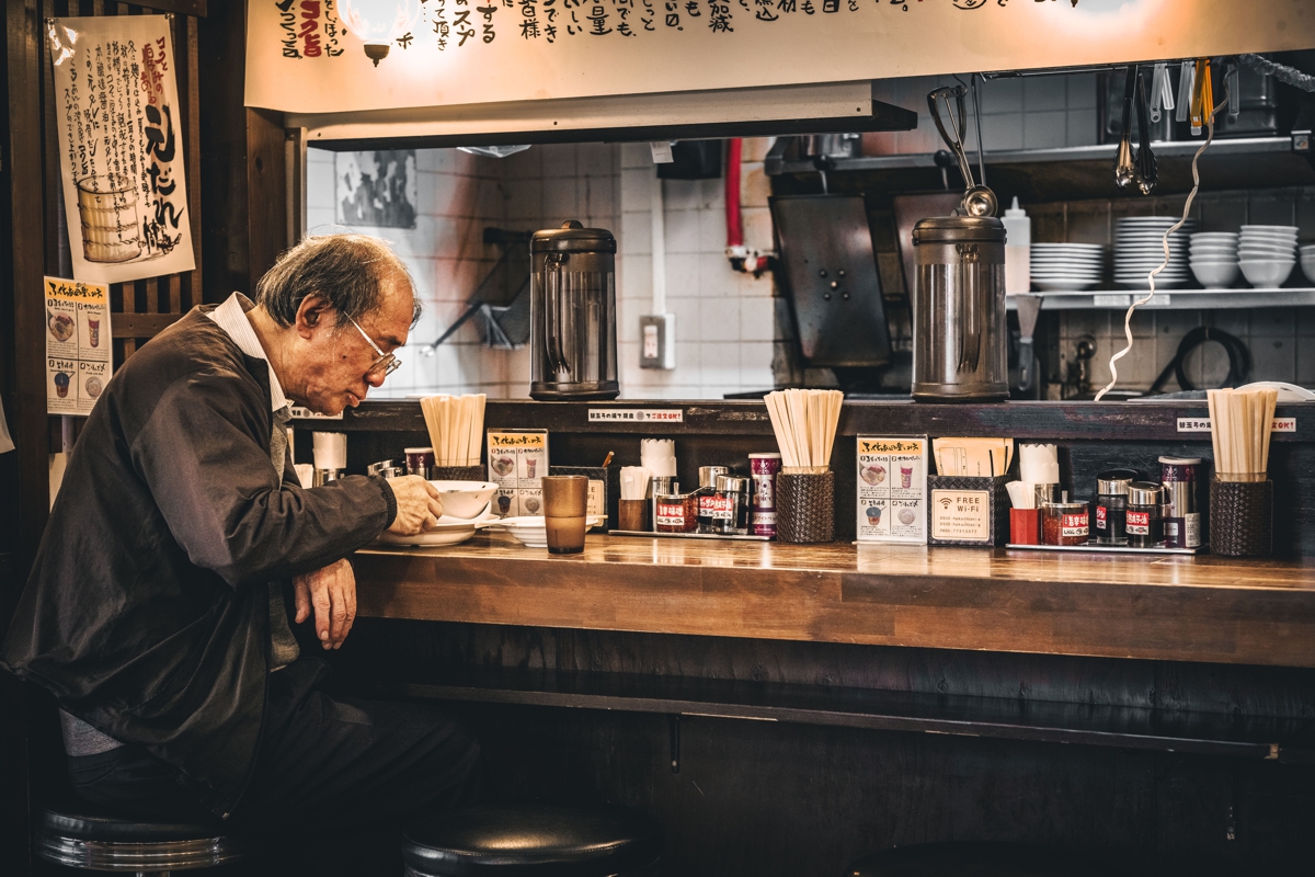 Tokyo ramen counter shop