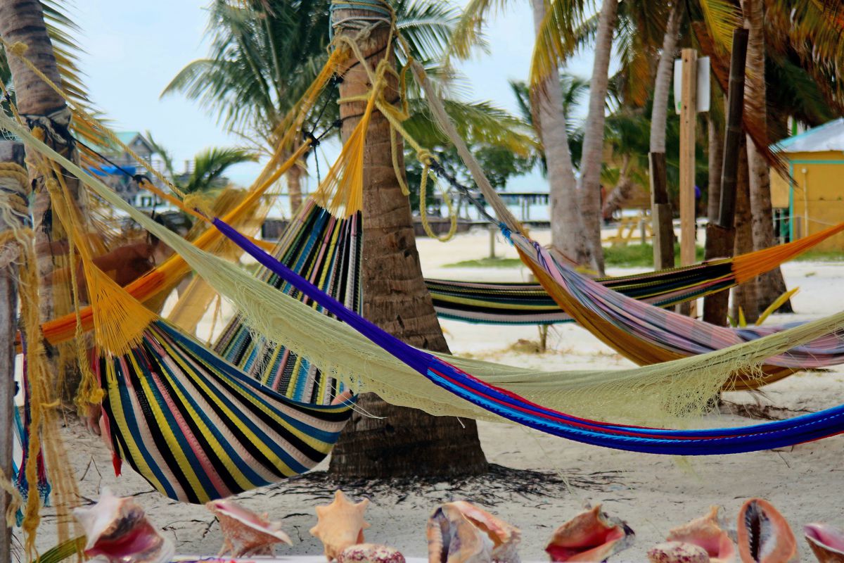 Thailand wooden beach bungalow hammock palms