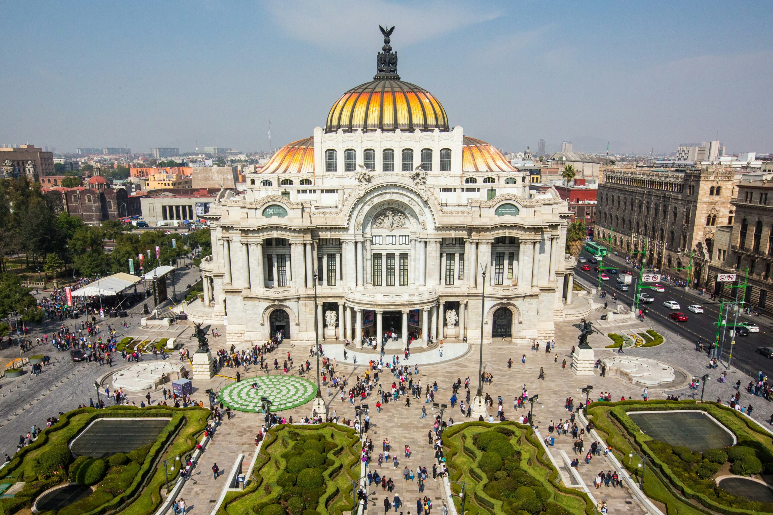 Top attractions and cityscape of Mexico City